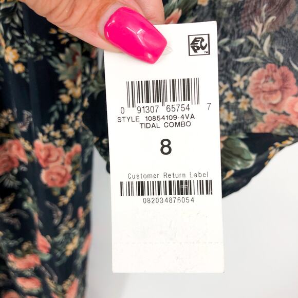 I.N.C. INTERNATIONAL CONCEPTS Maxi Dress 8 Blue Print Tidal Floral Boho NWT - Picture 12 of 16